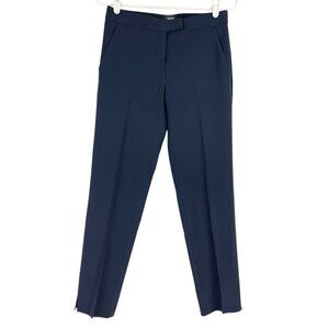 Theory Women's Skinny Leg Navy Blue Ibbey 2 Admiral Crepe Dress Pants Size 2